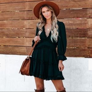 VICI- At home amount the trees ruffle dress